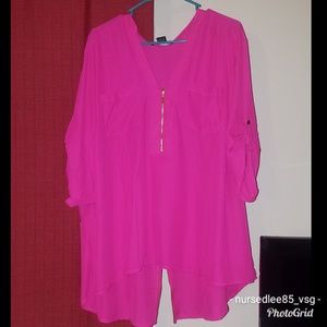 Pink top with zipper back